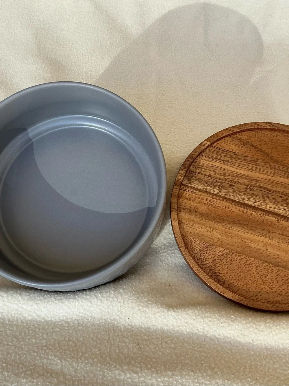 Disney Mickey Embossed Stoneware Bowl with Wooden Base NWT